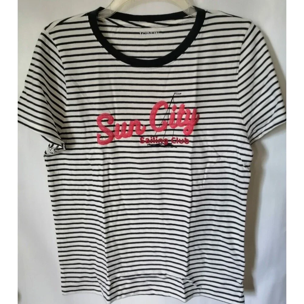 J Crew Slim fit Sun City Sailing graphic T-shirt broken-in jersey Women M